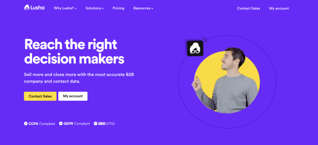 lusha porspecting and sales automation tool