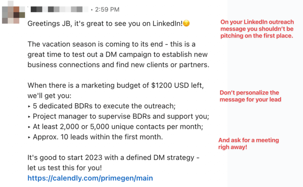 how not to send a networking message on linkedin 