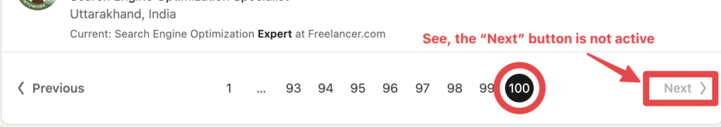 linkedin limits your searches on 100 pages