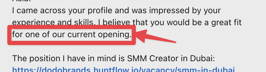 an example of a good recruiting inmail message for a specific role on linkedin 