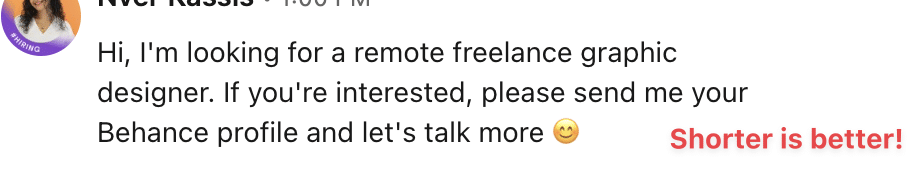 good linkedin outreach message exaple 