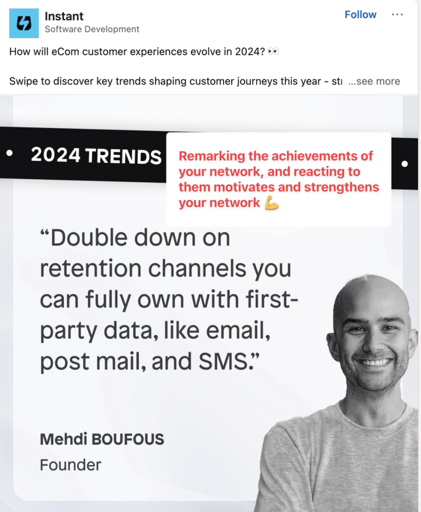 react to good news about your linkedin network