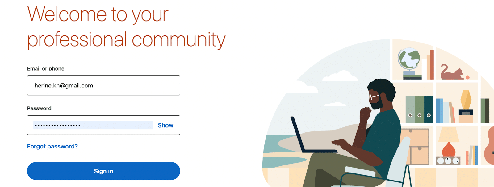 how to sign in to linkedin