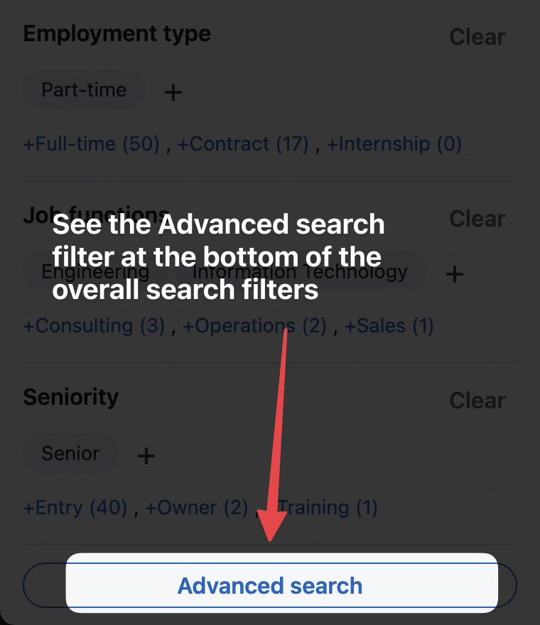 advanced search filters on linkedin recruiter