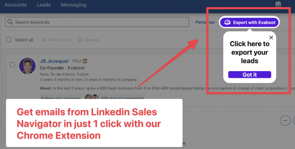 does linkedin sales navigator provides email addresses