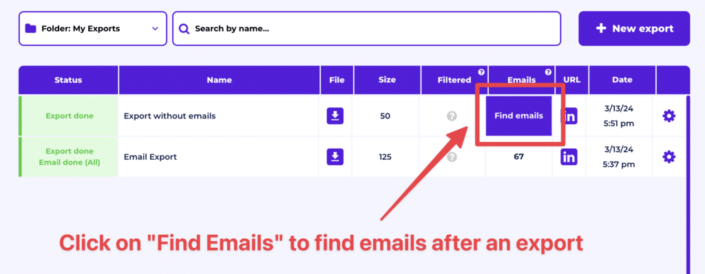 get emails from linkedin sales navigator leads