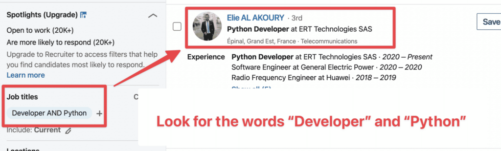 boolean search linkedin recruiter