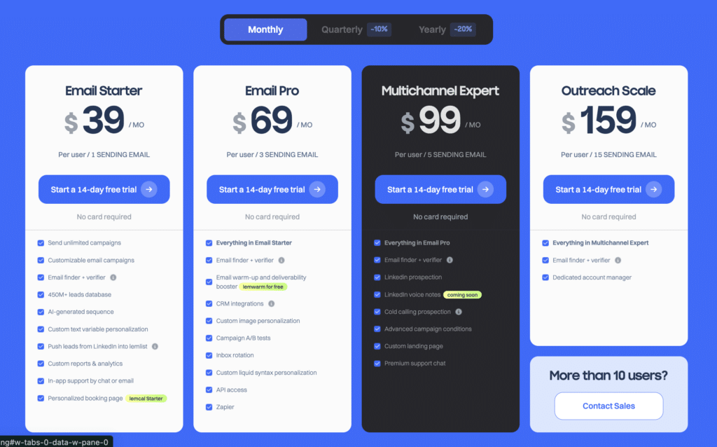 lemlist pricing