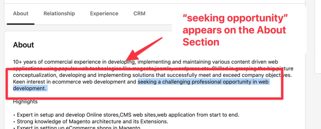 open to work filter on linkedin sales navigator