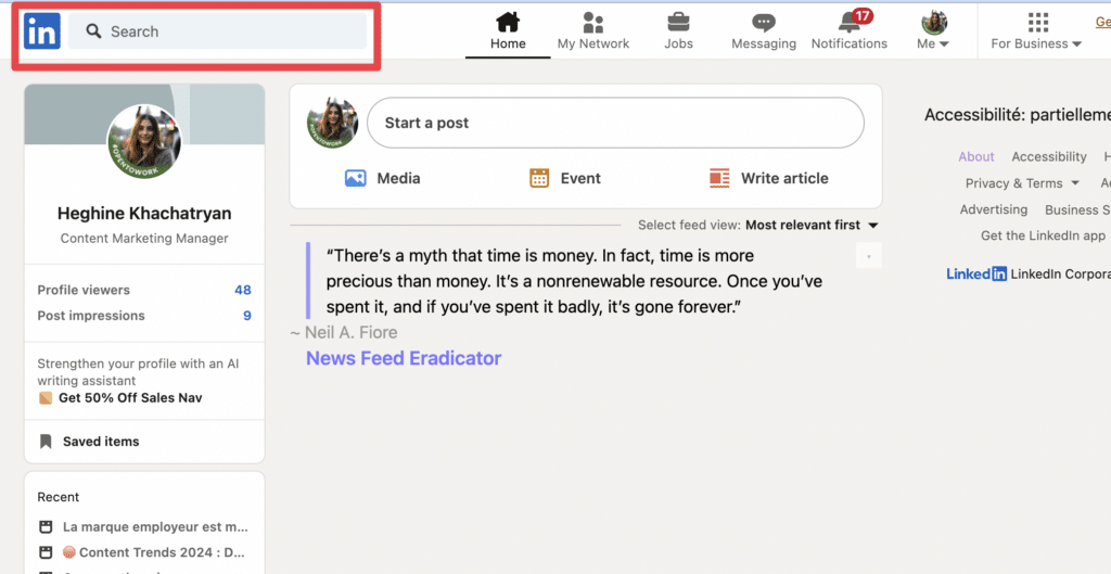 linkedin free search engine search bar