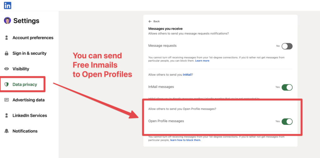 free linkedin inmails