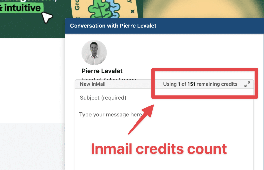 check linkedin sales navigator inmail credits