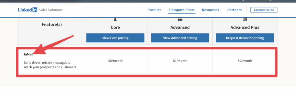 how many inmails with sales navigator