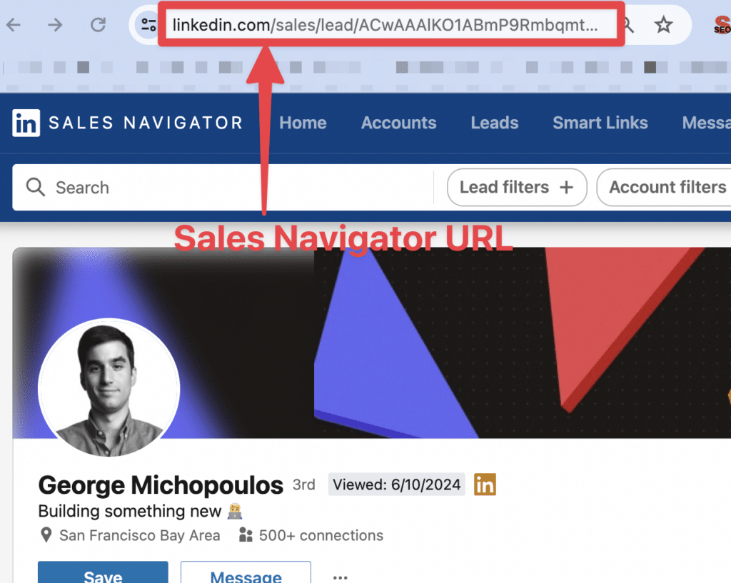 sales navigator url example