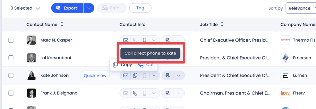 zoominfo direct dials for cold calling