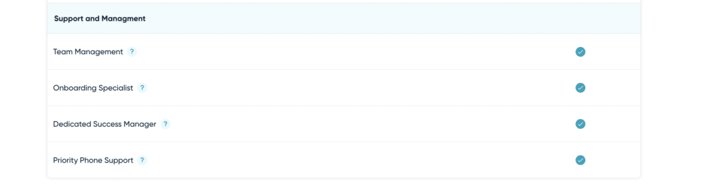 uplead pricing and features on support and management 
