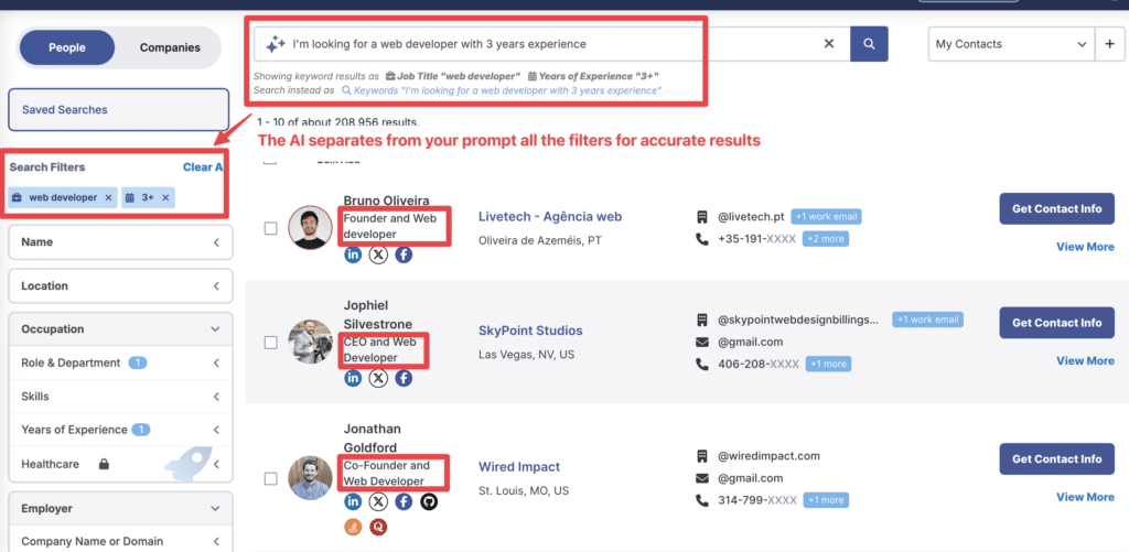 ai lead recommendations rocketreach