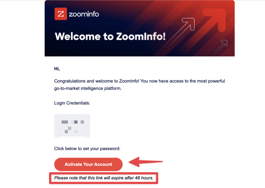 zoominfo free trial account activation confirmation email