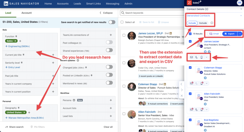 use zominfo chrome extension on linkedin sales navigator