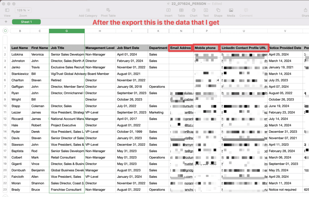 zoominfo extracted contact data results