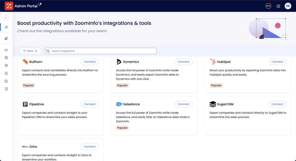 zoominfo crm integration list