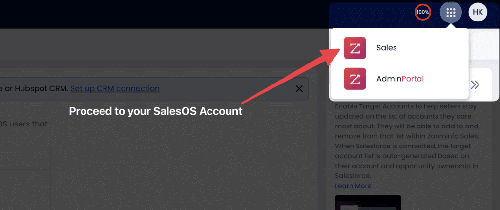 zoominfo salesos account