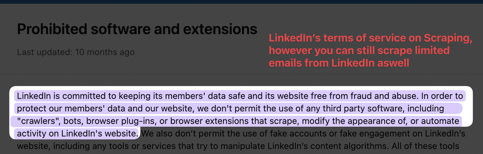 does linkedin allow scraping member data
linkedin terms of service on data scraping