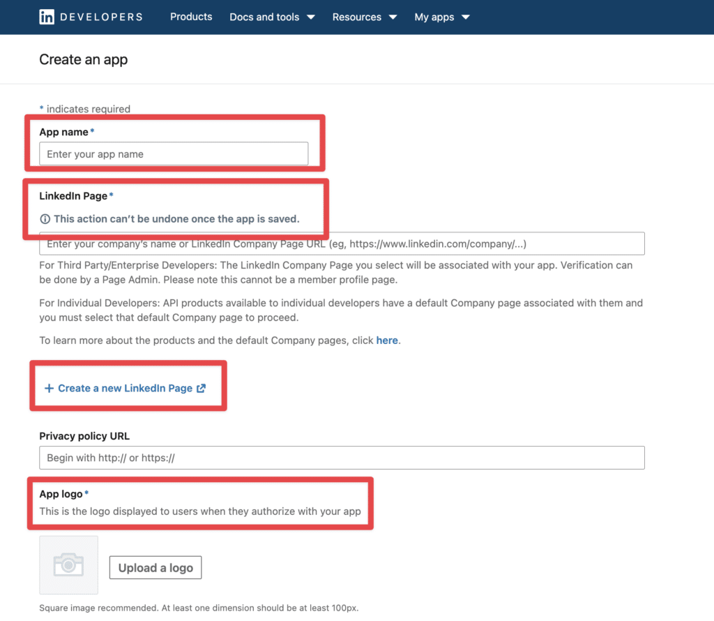 create an app on linkedin developers to get linkedin api