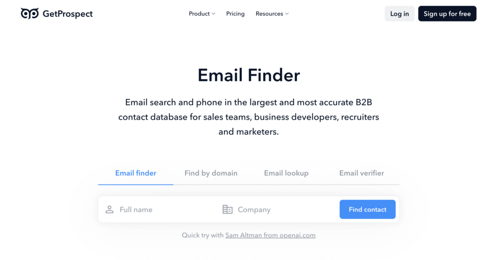 getprospect email finder tool