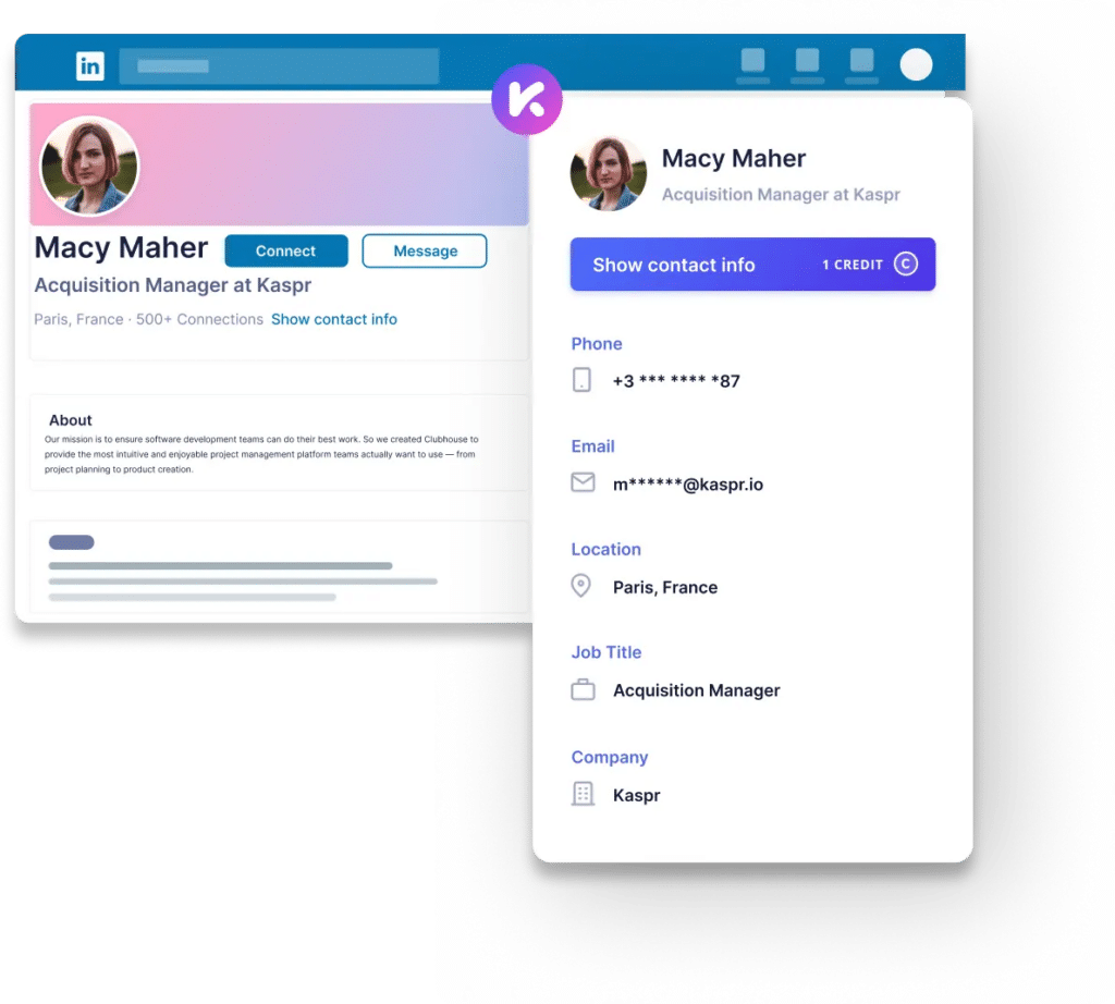kaspr chrome extension to find data