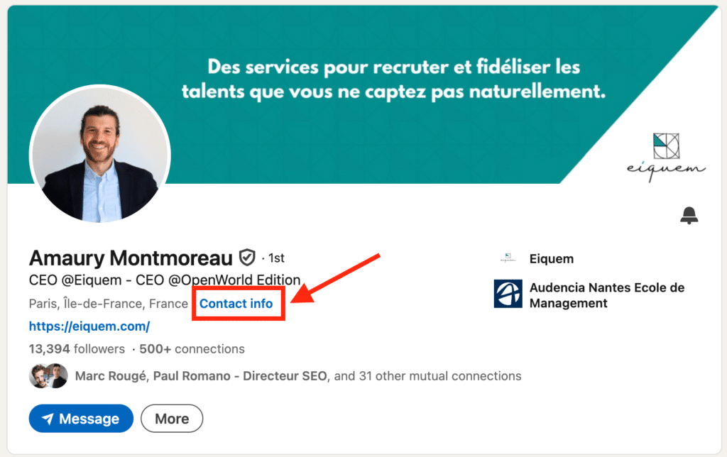 contact info linkedin